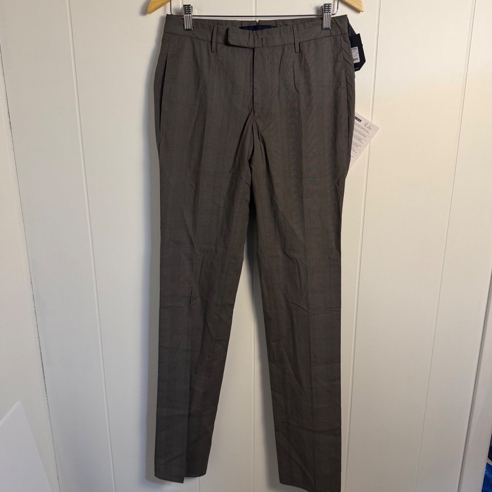 Incotex ITL Luxury Trousers 44 Gray Pattern 30 Slim Fit Glen Check Made in Italy